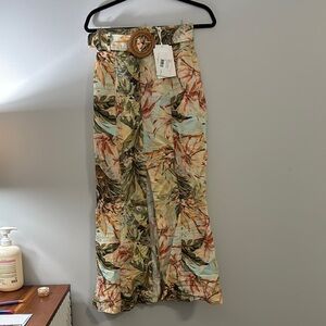 Floral Maxi Skirt with Belt